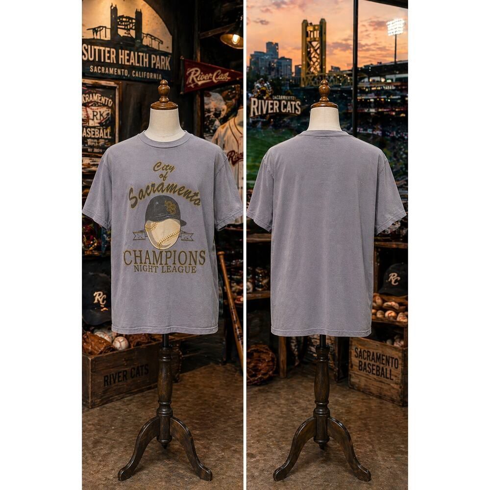 Vintage Sacramento Champions Night League Tee USA Made L